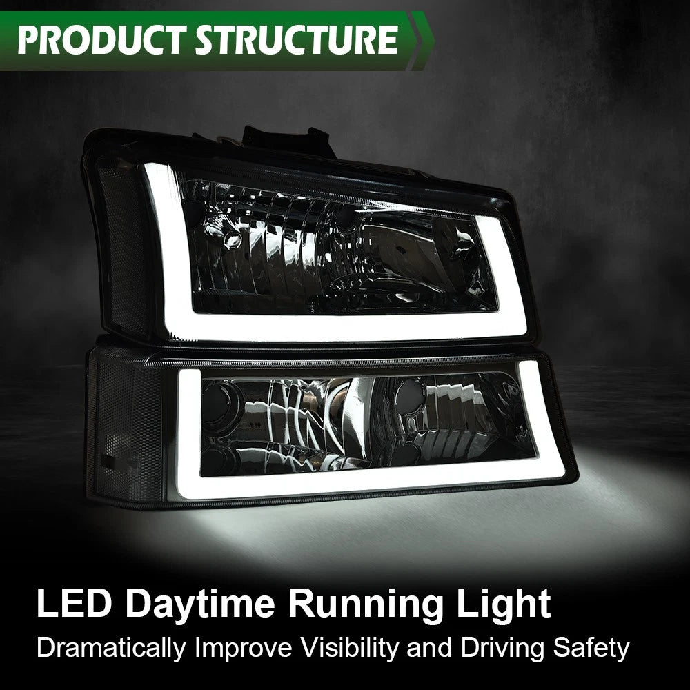 LED DRL Headlights for Silverado Avalanche (2003–2007)