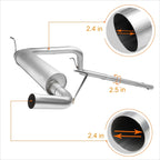 2.5" Outlet Aluminized Catback Muffler Exhaust for Jeep Wrangler (2007–2011)