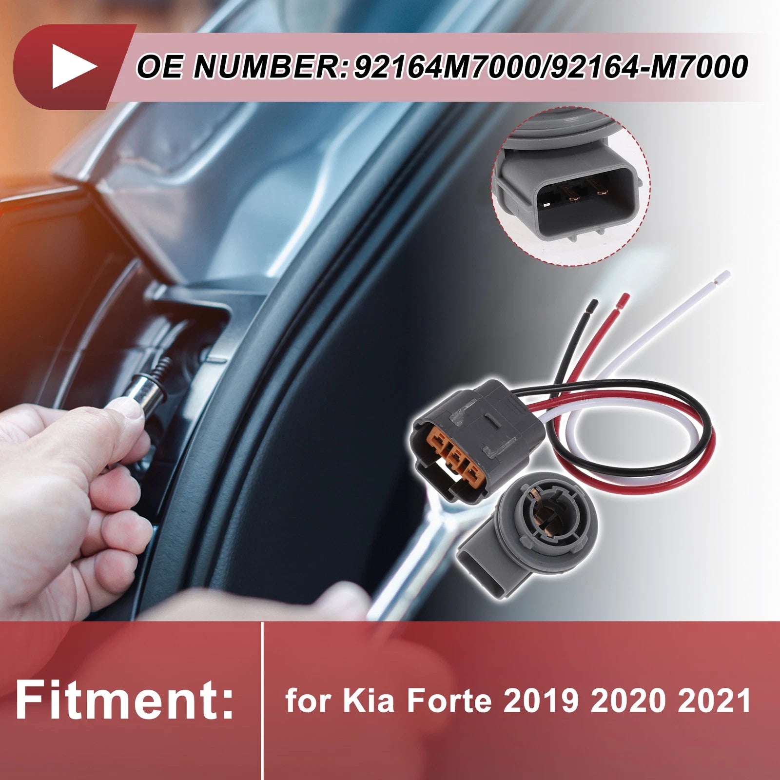 Turn Signal Light Socket Bulb Wiring for Kia Forte (2019–2021) No. 92164M7000