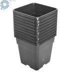 Set of 5 Plastic 10 Gallon Square Nursery Pots for Plant Growing