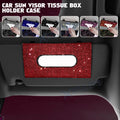 Crystal Car Visor Tissue Dispenser for PU Leather Backseat (2010–2025)