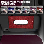 Crystal Car Visor Tissue Dispenser for PU Leather Backseat (2010–2025)