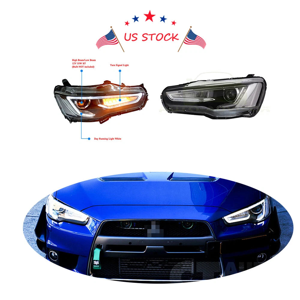 LED Headlights for Mitsubishi Lancer EVO (2008–2017) Dual Beam
