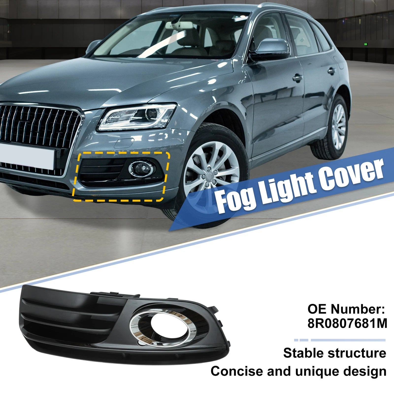 Front Left Fog Light Grille Cover Trim for Audi Q5 (2009–2017) 8R0807681M