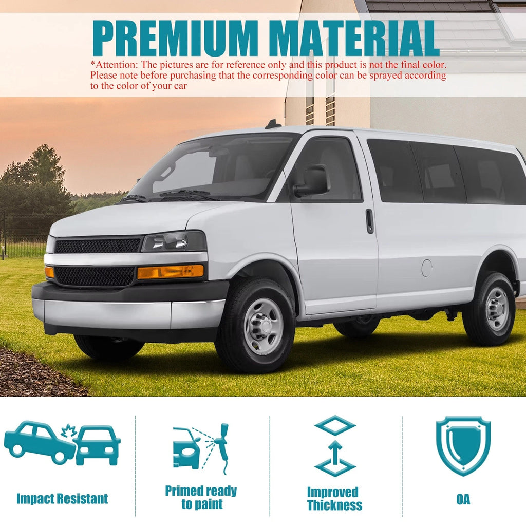 Chrome Steel Front Bumper Face Bar for Chevy Express/GMC Savana (2003–2025)