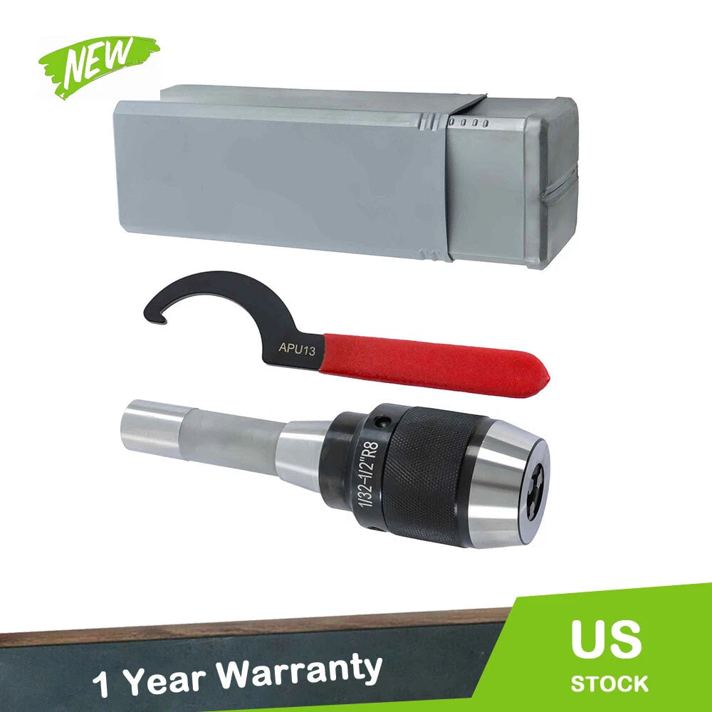 1/32" - 1/2" Keyless Drill Chuck for R8 Shank (13mm)