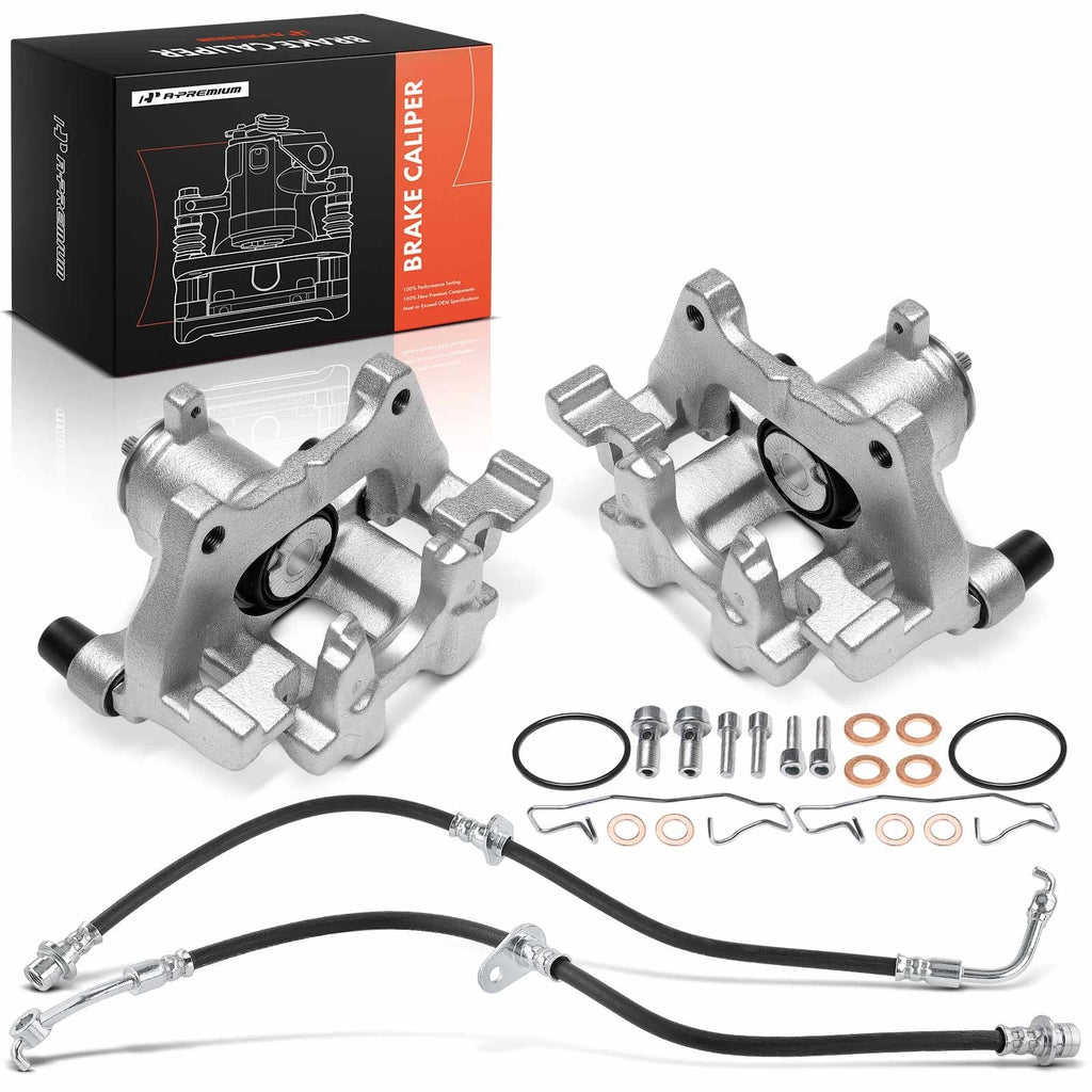 Set of 4 Rear Disc Brake Calipers with Bracket & Hose for Honda Accord (2018–2020)