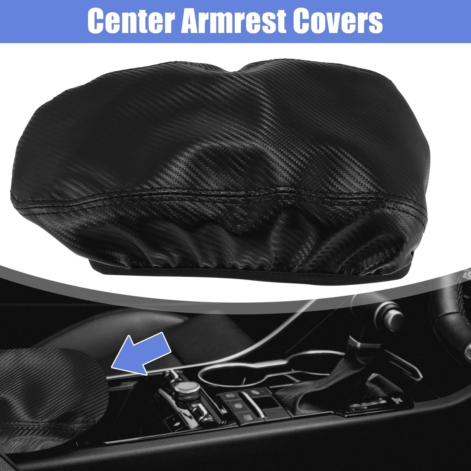 Microfiber Leather Armrest Cover for KIA K5 (2020–2022) Carbon Fiber Color