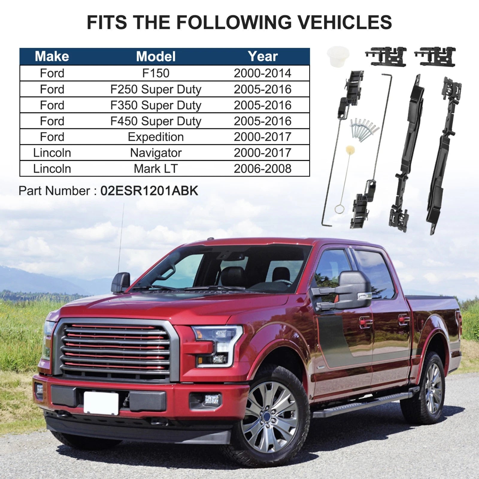 Sunroof Repair Kit for Ford Raptor Expedition F-150 F-250 F-350 F-450 (2000–2014)
