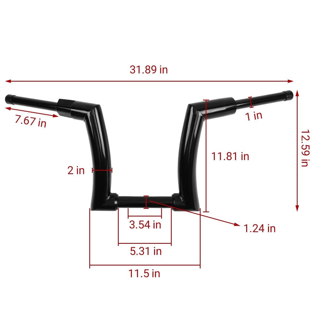 12" Rise Ape Hanger Handlebar for Harley Touring