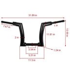 12" Rise Ape Hanger Handlebar for Harley Touring