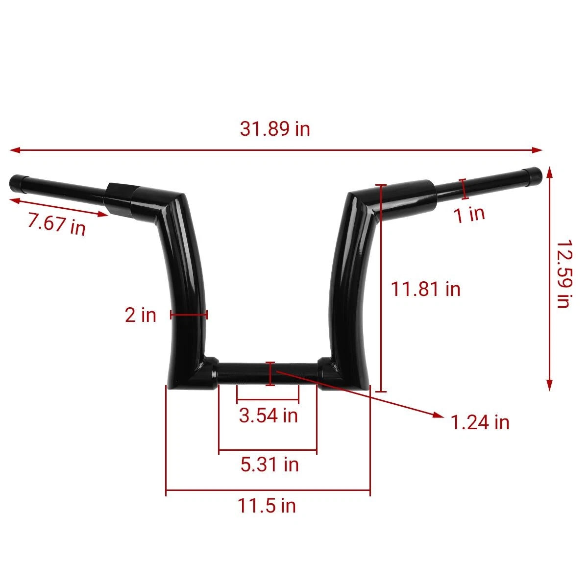 12" Rise Ape Hanger Handlebar for Harley Touring