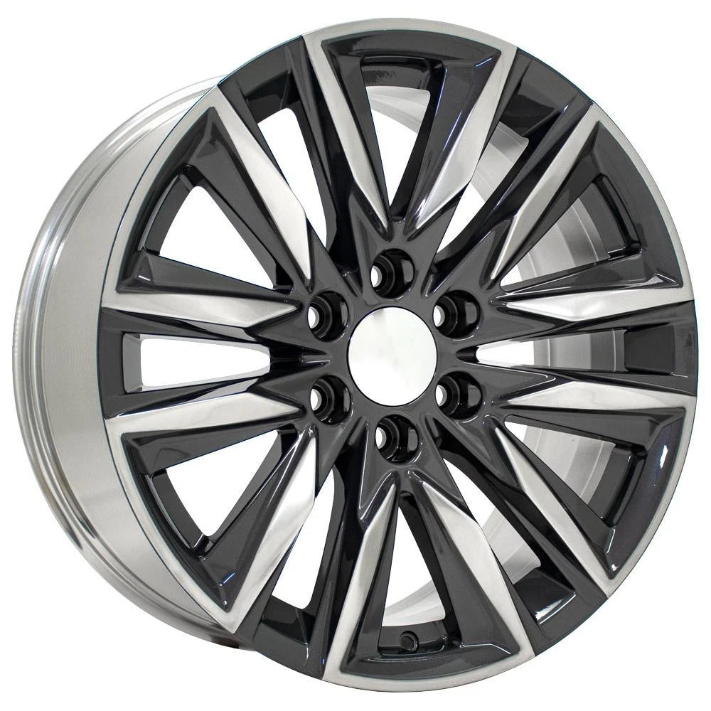20 Inch Gunmetal Wheel Replacement with Polished Face for 2002–2013 Chevy Avalanche 1500