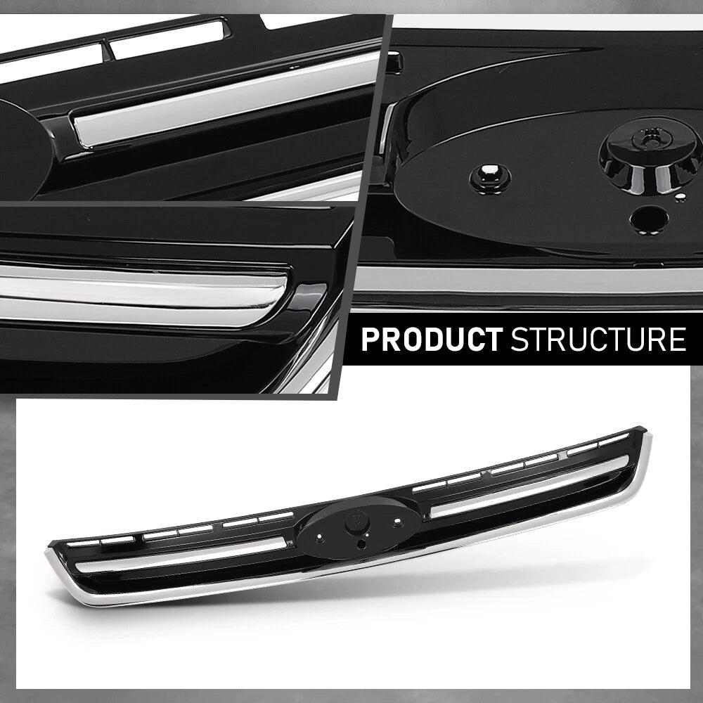 Front Upper Bumper Grille for Ford Escape (2013–2016) Black & Chrome