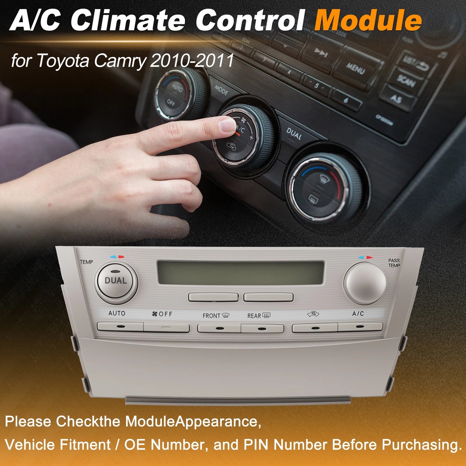 A/C Heater Climate Control Switch Module for Toyota Camry (2010–2011) 5590006241