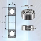 Set of 4 623ZZ 3x10x4mm Deep Groove Ball Bearings for Automotive Applications
