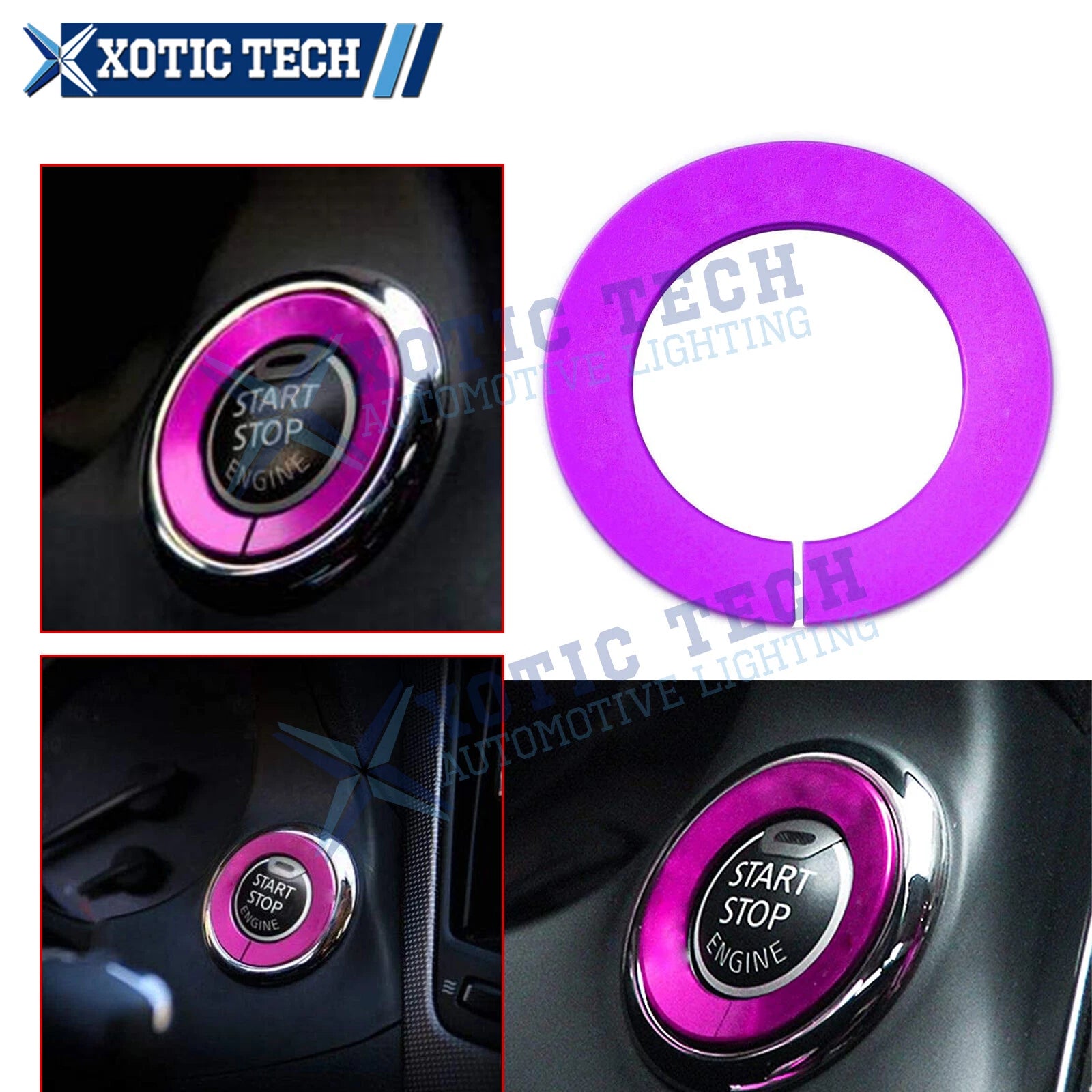 Alloy Purple Engine Start Button Ring Cover Trim for Infiniti (2010–2024)