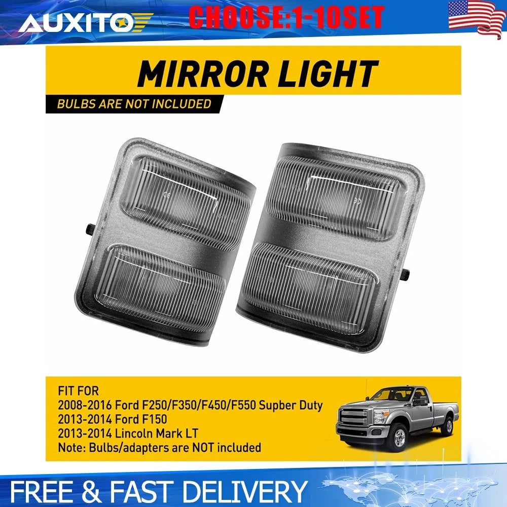 Set of 2 Clear Side Mirror Signal Lights for Ford F250 F350 F450 (2008–2016)