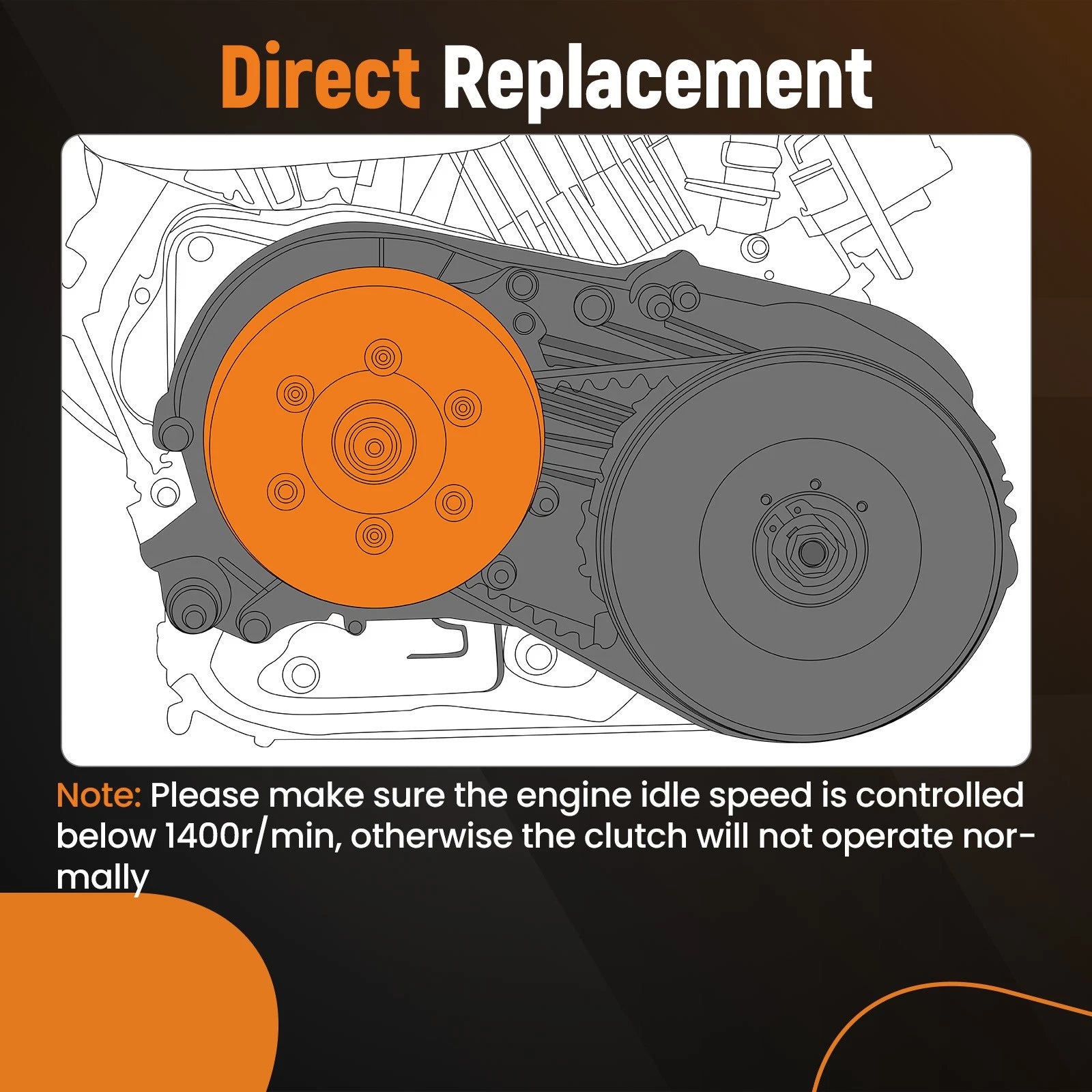 Primary Driven Clutch for Comet 780 Series (1 inch Bore, 1/4" Keyway)