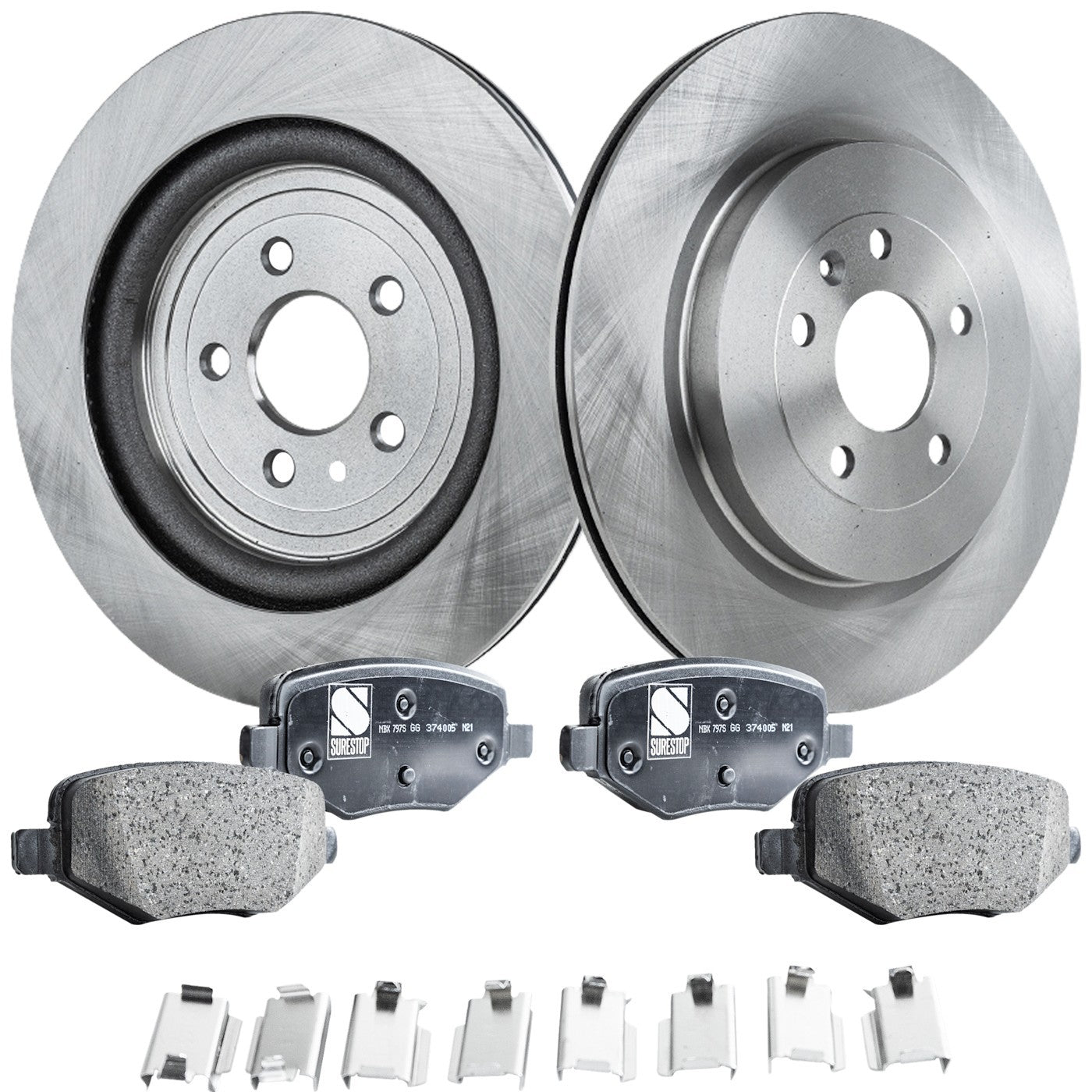 Rear Brake Rotor and Pad Kit for Ford Explorer Flex Taurus Lincoln MKT (2013–2019)