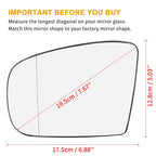 Heated Mirror Glass with Backing Plate Left Side LH for Mercedes-Benz GL 320 (2007–2012)