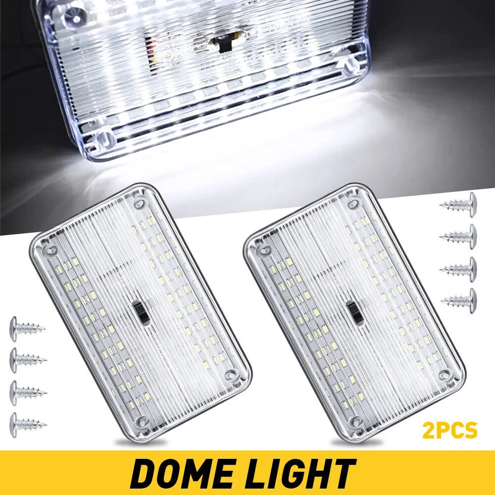 Set of 2 LED Car Interior Dome Lights for Universal Fit (12V)