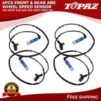 Set of 4 ABS Wheel Speed Sensors for BMW E46 (1998–2006)