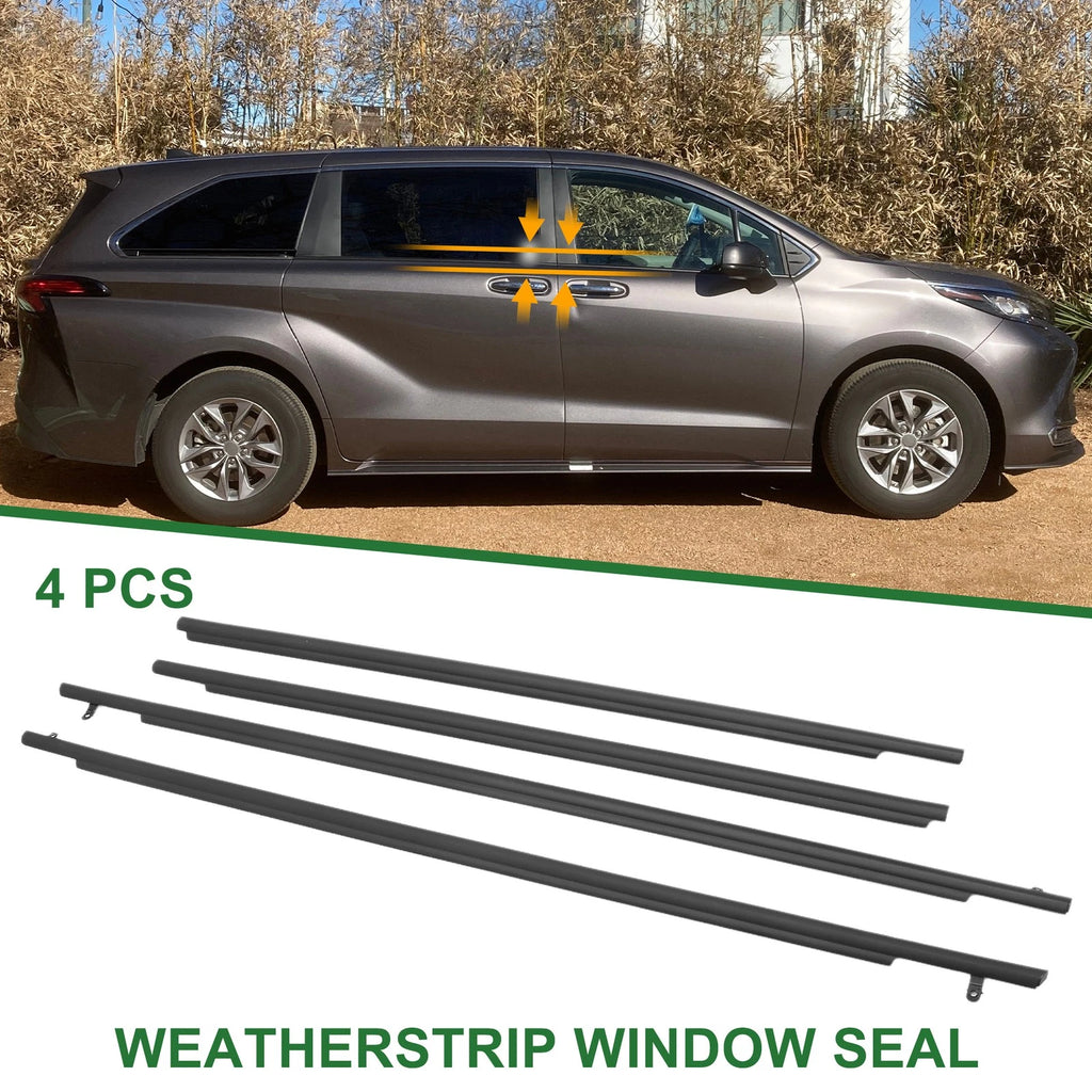 Set of 4 Weatherstrip Window Seal No.68160AE010 for Toyota Sienna (2003–2010)