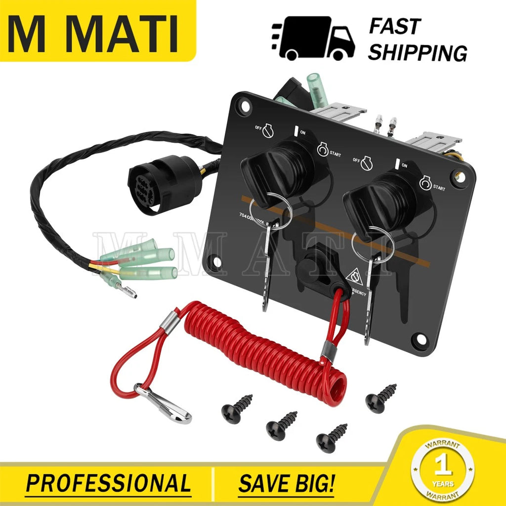 Top Twin Dual Key Switch Assembly Panel for Yamaha (6K1-82570-08, 6K1-82570-13-00)