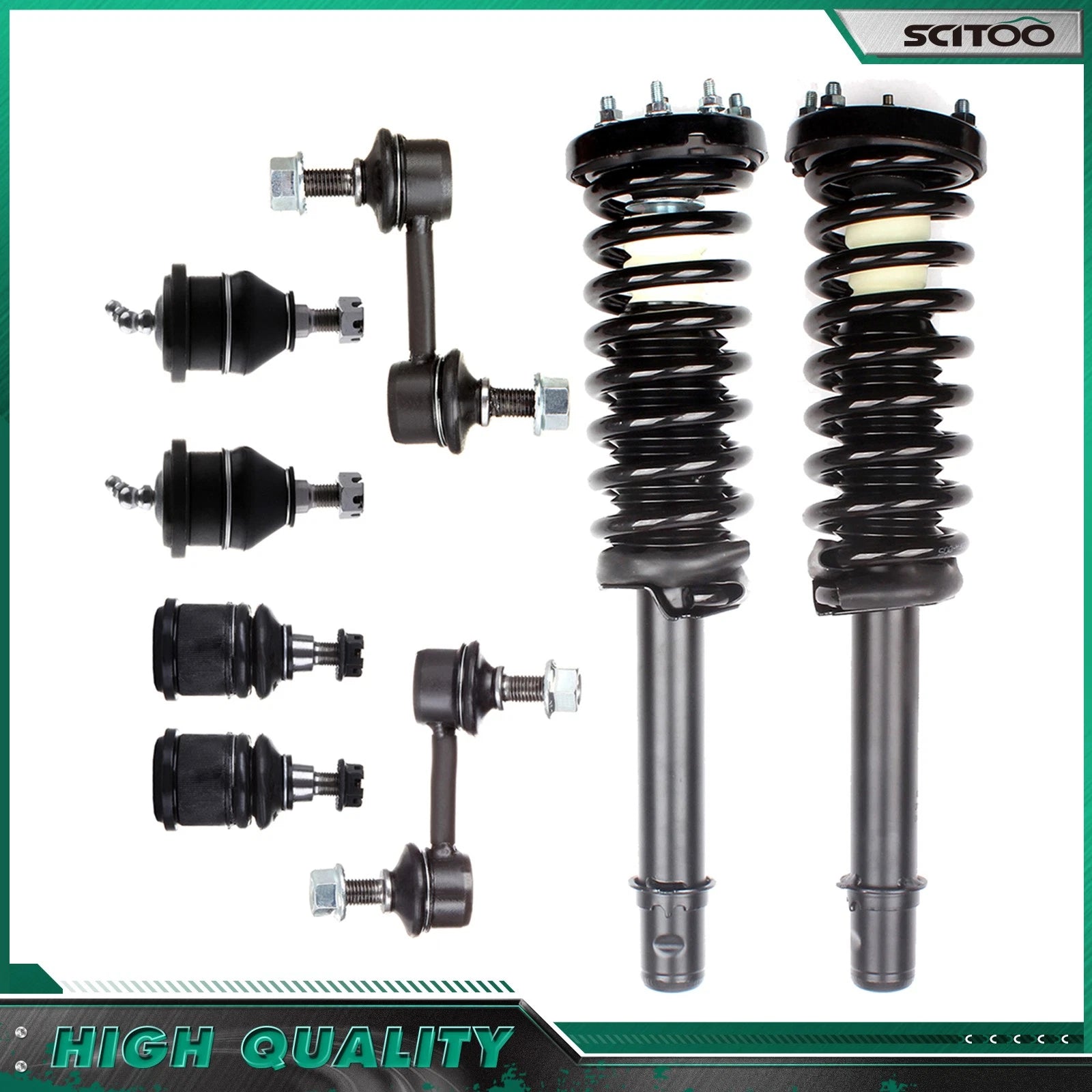Front Complete Strut Ball Joint Sway Bar Kit for Honda Accord (2003–2007)