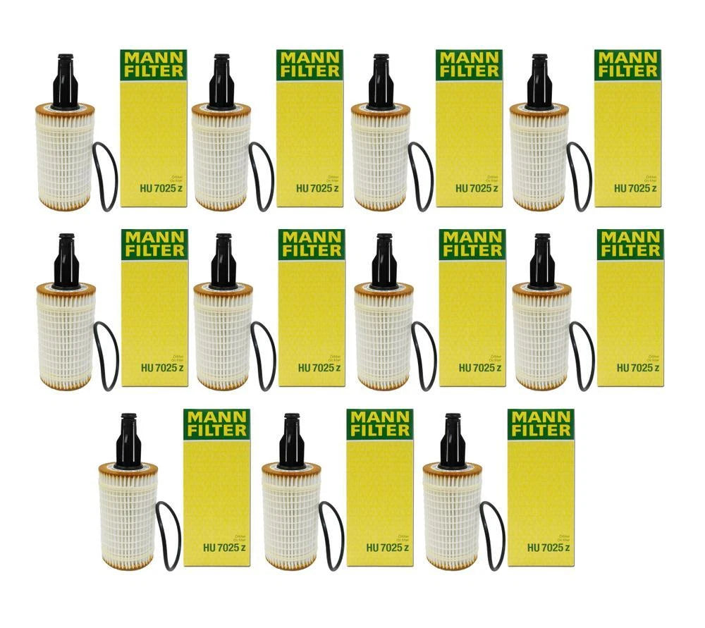 Set of 11 Engine Oil Filters for Mann HU 7025 (Cartridge)