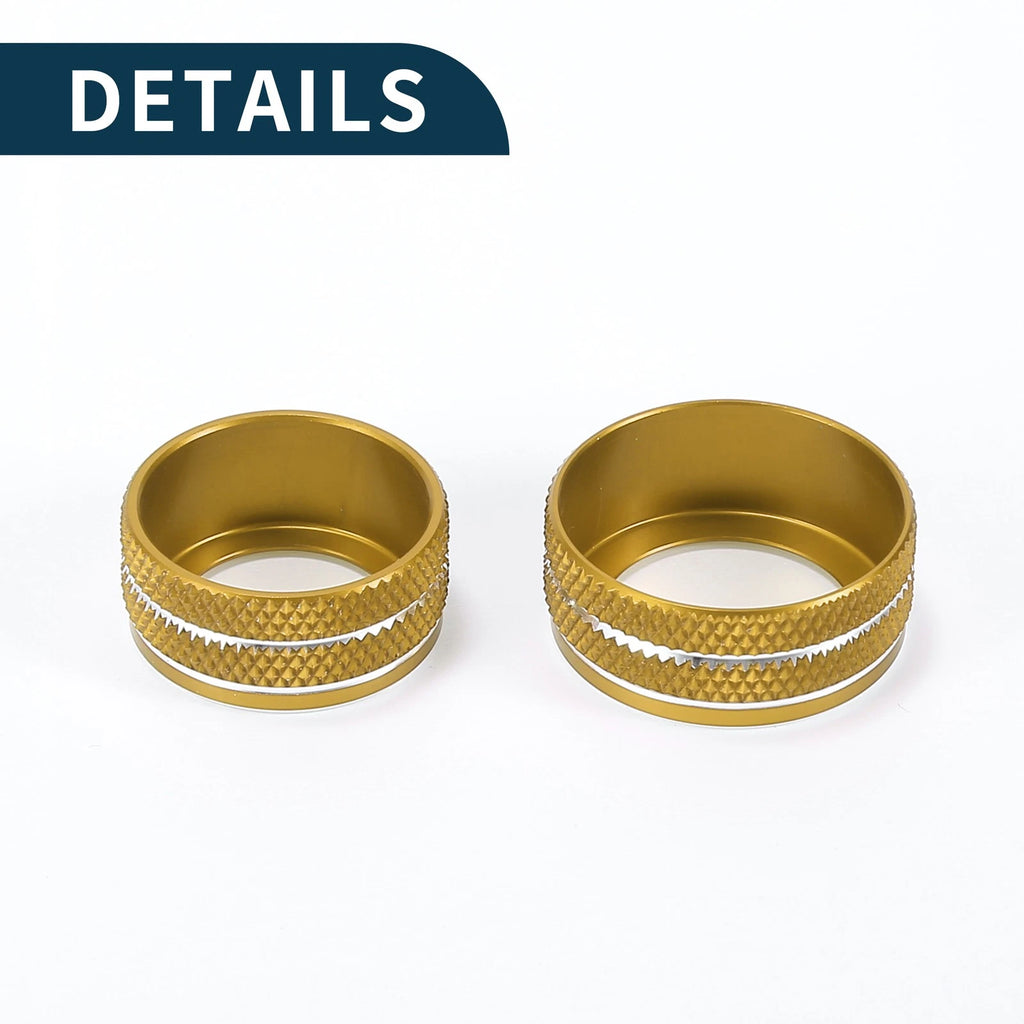 Set of 3 AC Climate Heater Switch Knob Cover Rings for Audi A3 8V (2014–2020) Gold Tone
