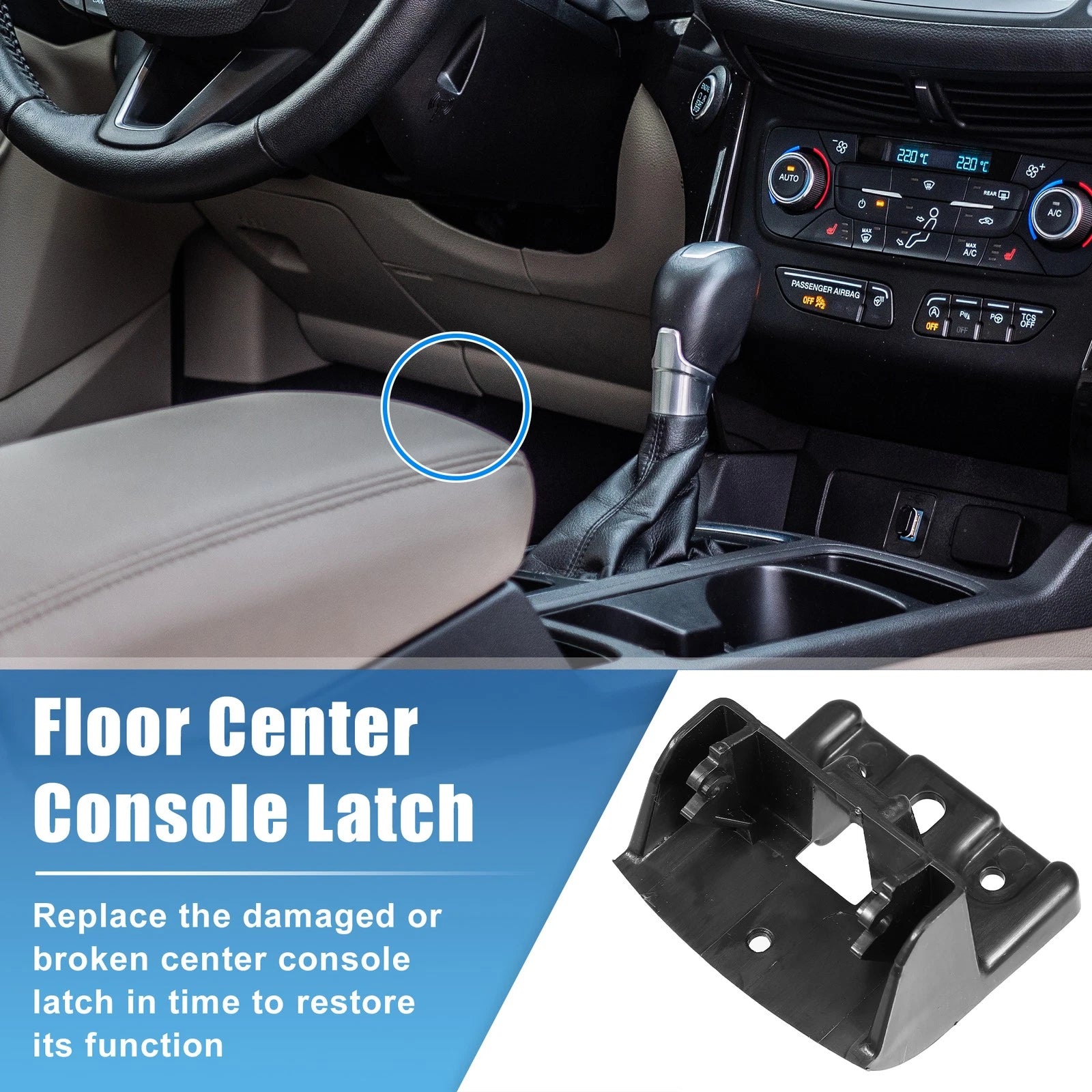 Floor Center Console Latch Stowage Box Door for Ford Escape C-Max (2013–2019) CJ5Z-7806162-A