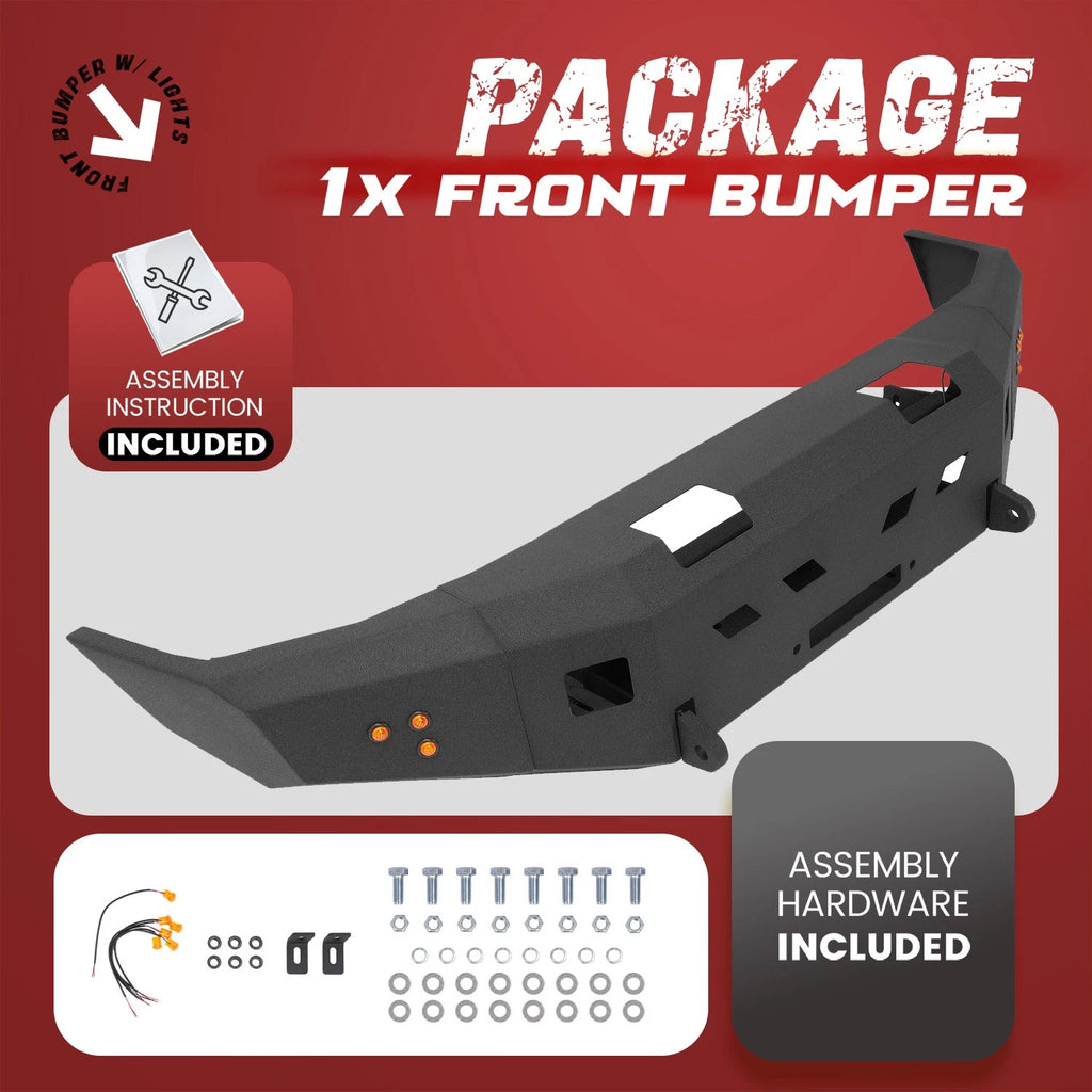Steel Front Bumper with Lights & Winch Plate for Toyota Tacoma (1995–2004)