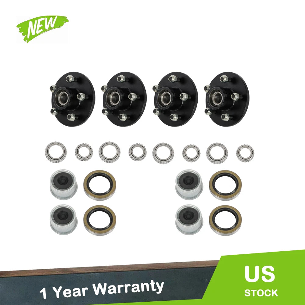 Set of 4 Lug Trailer Idler Hub Kit 5 x 4.5 for 3500 lbs #84 Spindle