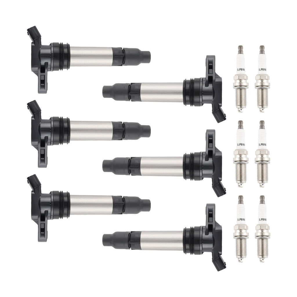 Pack of 6 Ignition Coils + Spark Plugs for Land Rover Volvo S80 XC60 XC70 (2000–2023) UF594