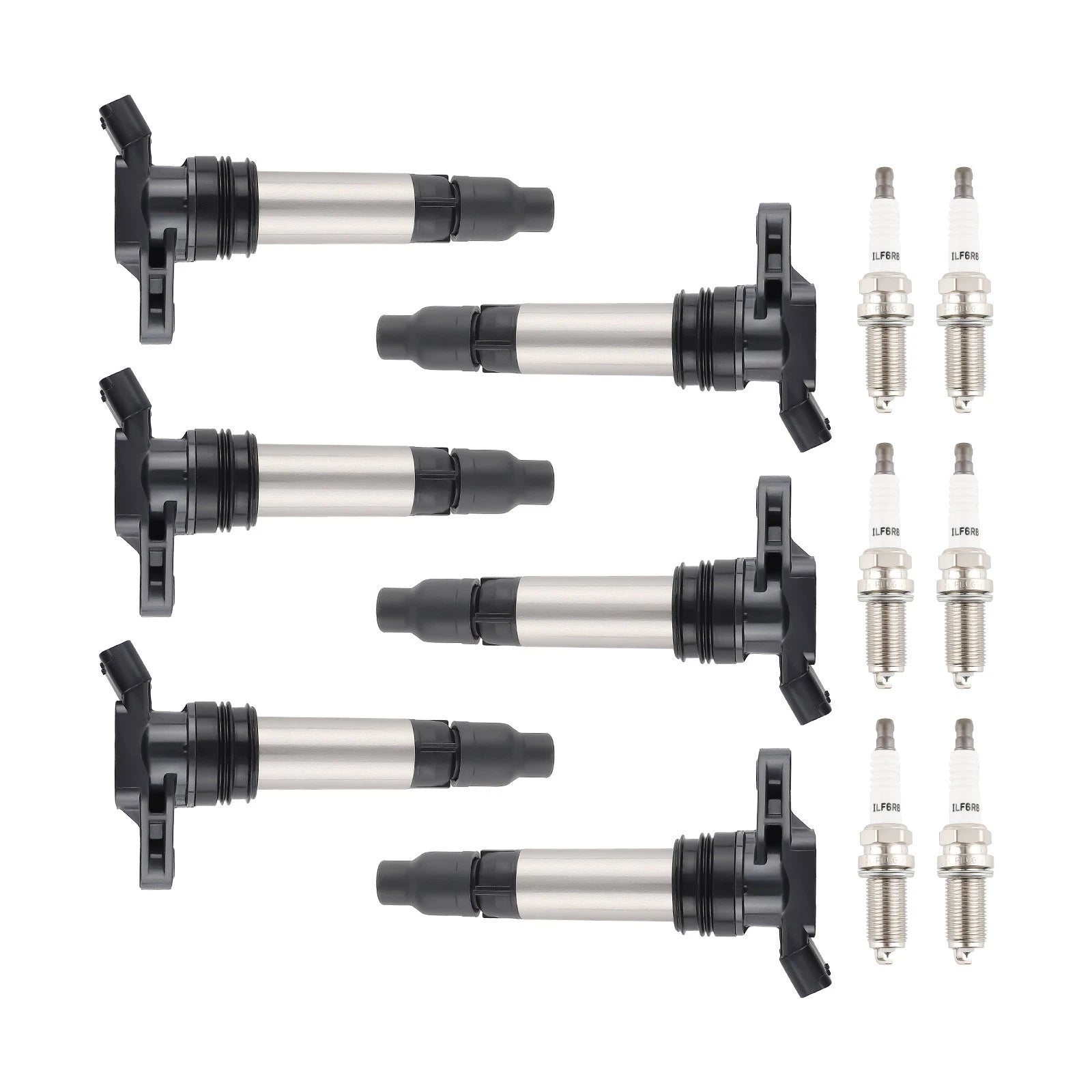 Pack of 6 Ignition Coils + Spark Plugs for Land Rover Volvo S80 XC60 XC70 (2000–2023) UF594