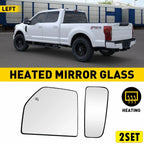 Set of 4 Tow Mirror Glass Lower Heated Driver Left Side for Ford F150 F250 F350 F550