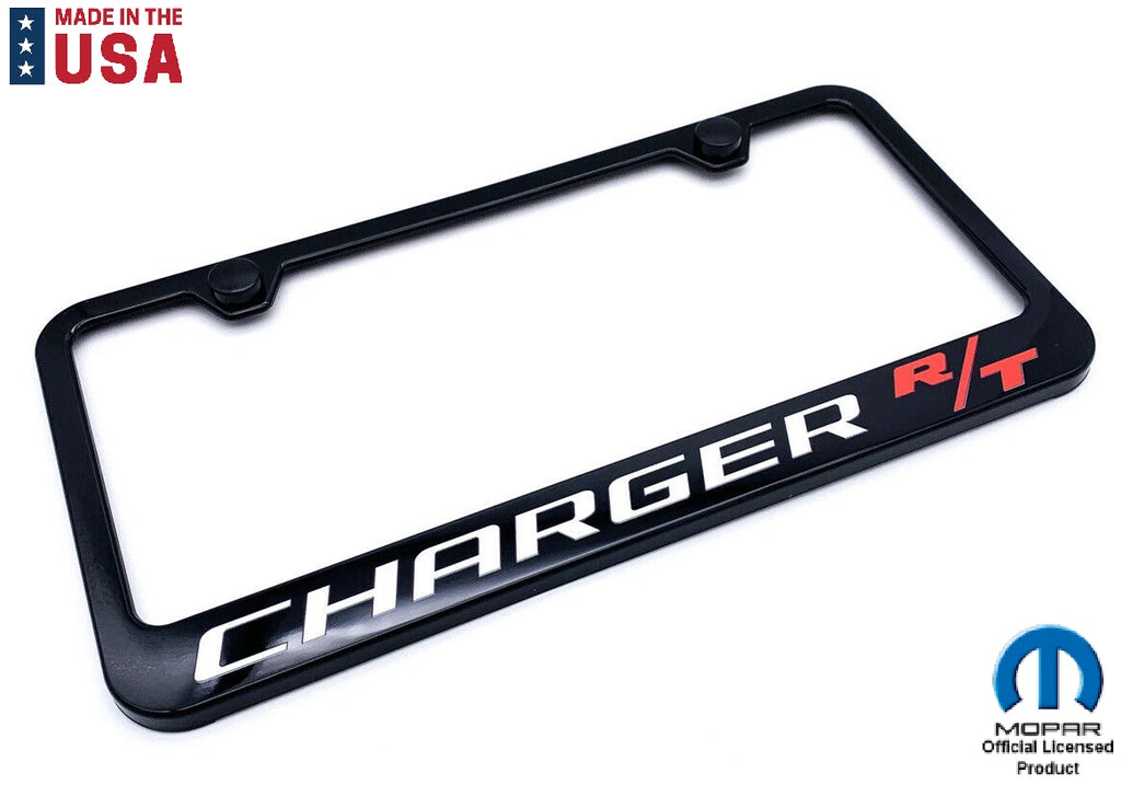 License Plate Frame Black Polycarbonate Unbreakable for Dodge Charger (2015–2023)