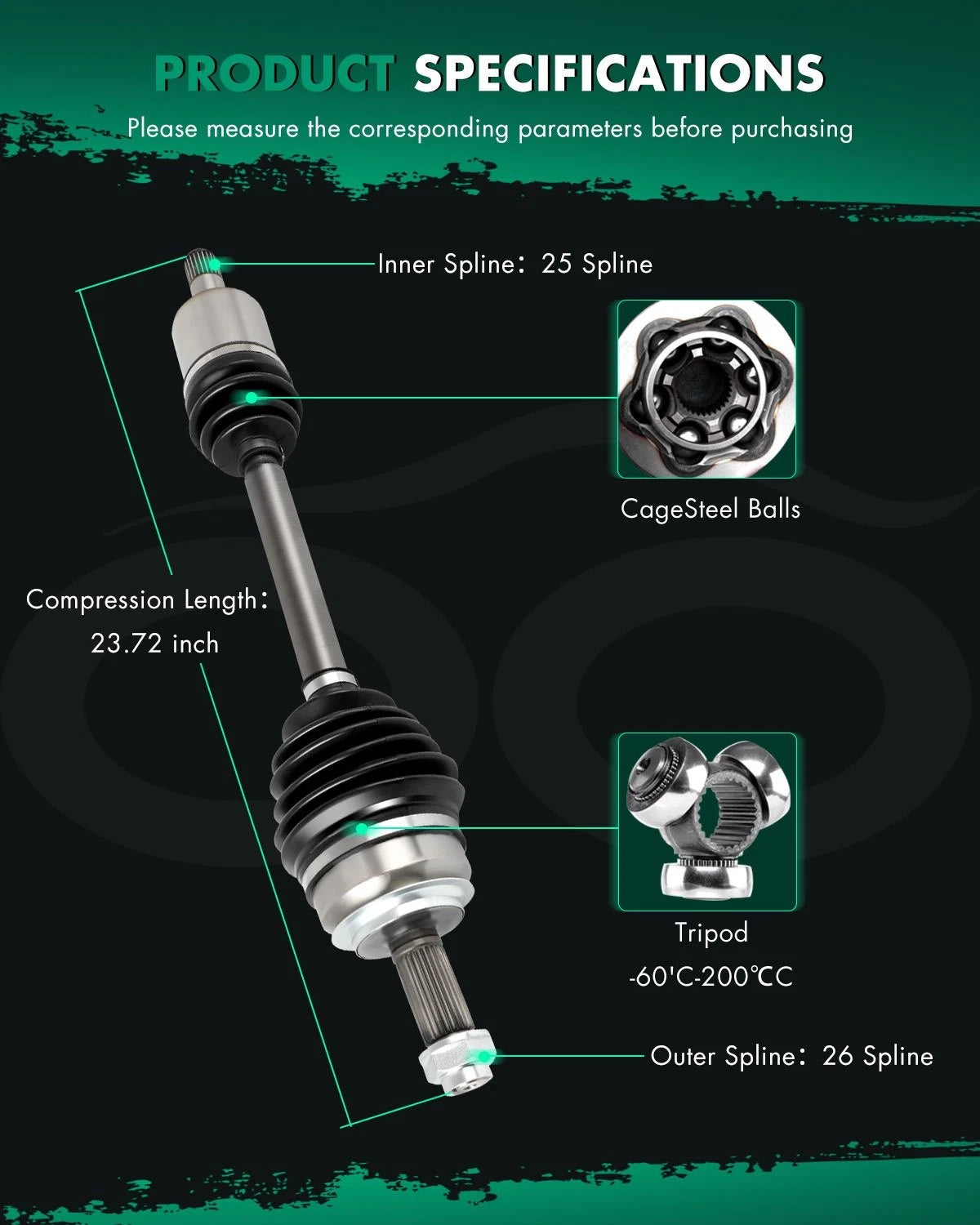 CV Axle Shaft Assembly for Honda Civic 2006–2010 (1.3L Petrol)