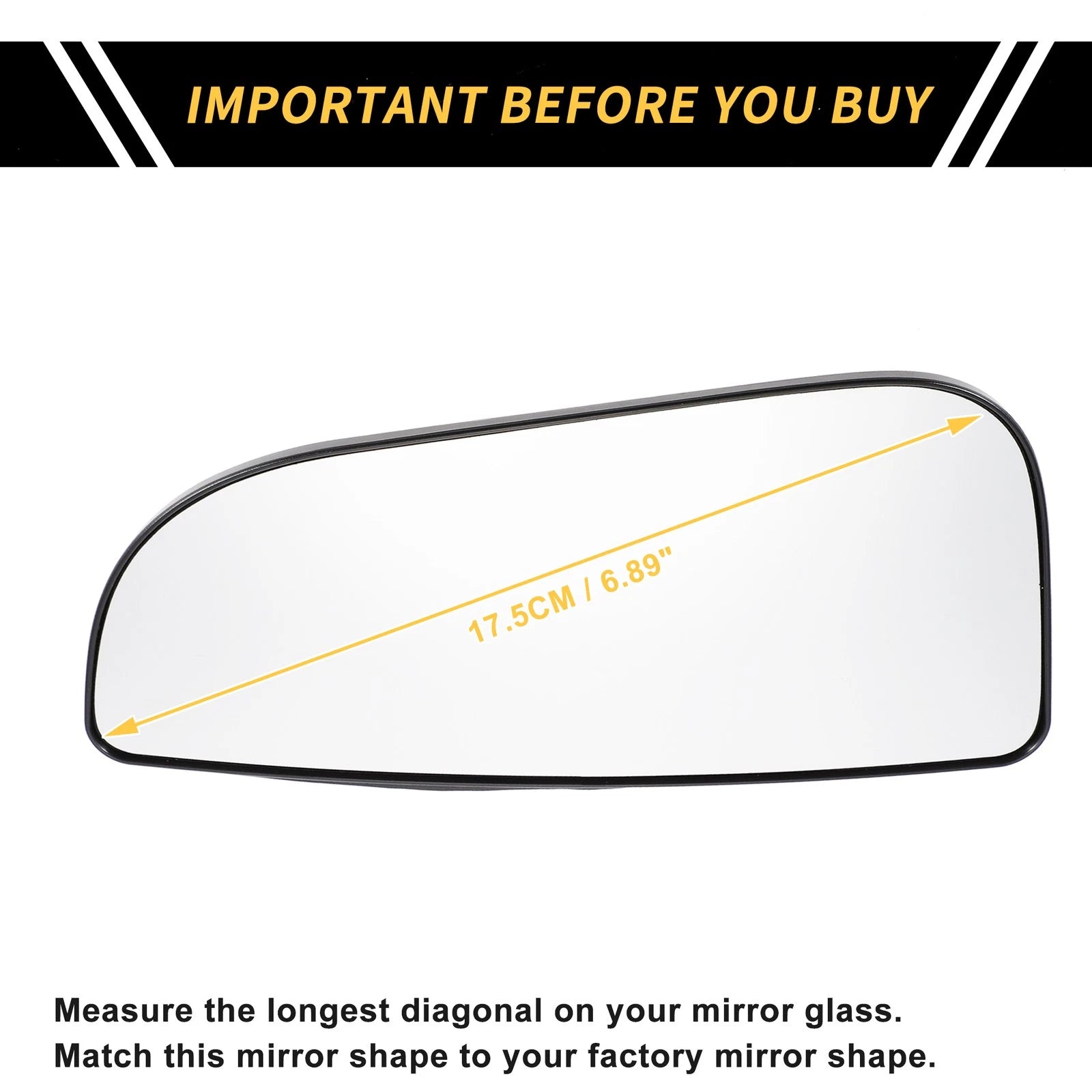 Right Mirror Glass Replacement for Dodge Ram 1500 (No. 68079362AA)