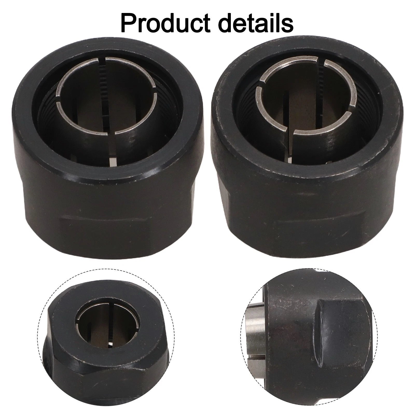 Collet Nut Pair for Model Fitment 3612 Black Steel