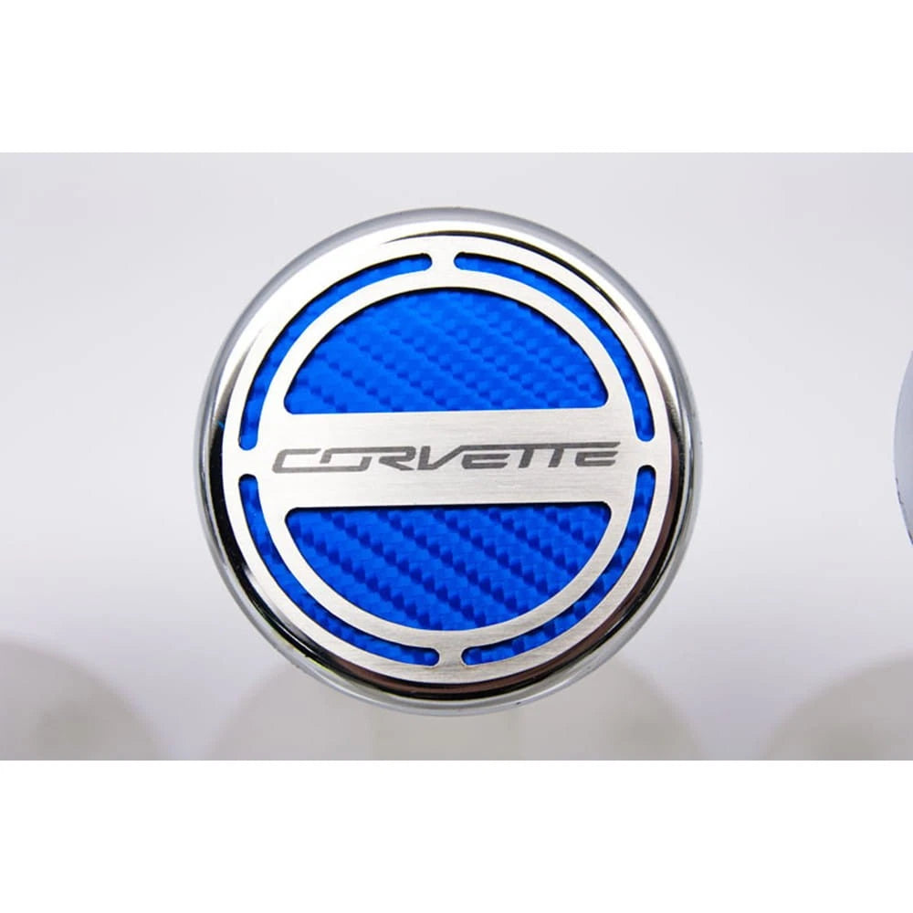 Corvette Z06 Chrome Cap Covers Black CF Inlay for 2014–2019 Automatic
