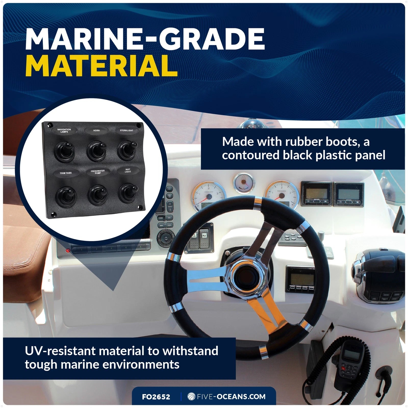 6 Gang Toggle Switch Panel for Marine (FO2652)