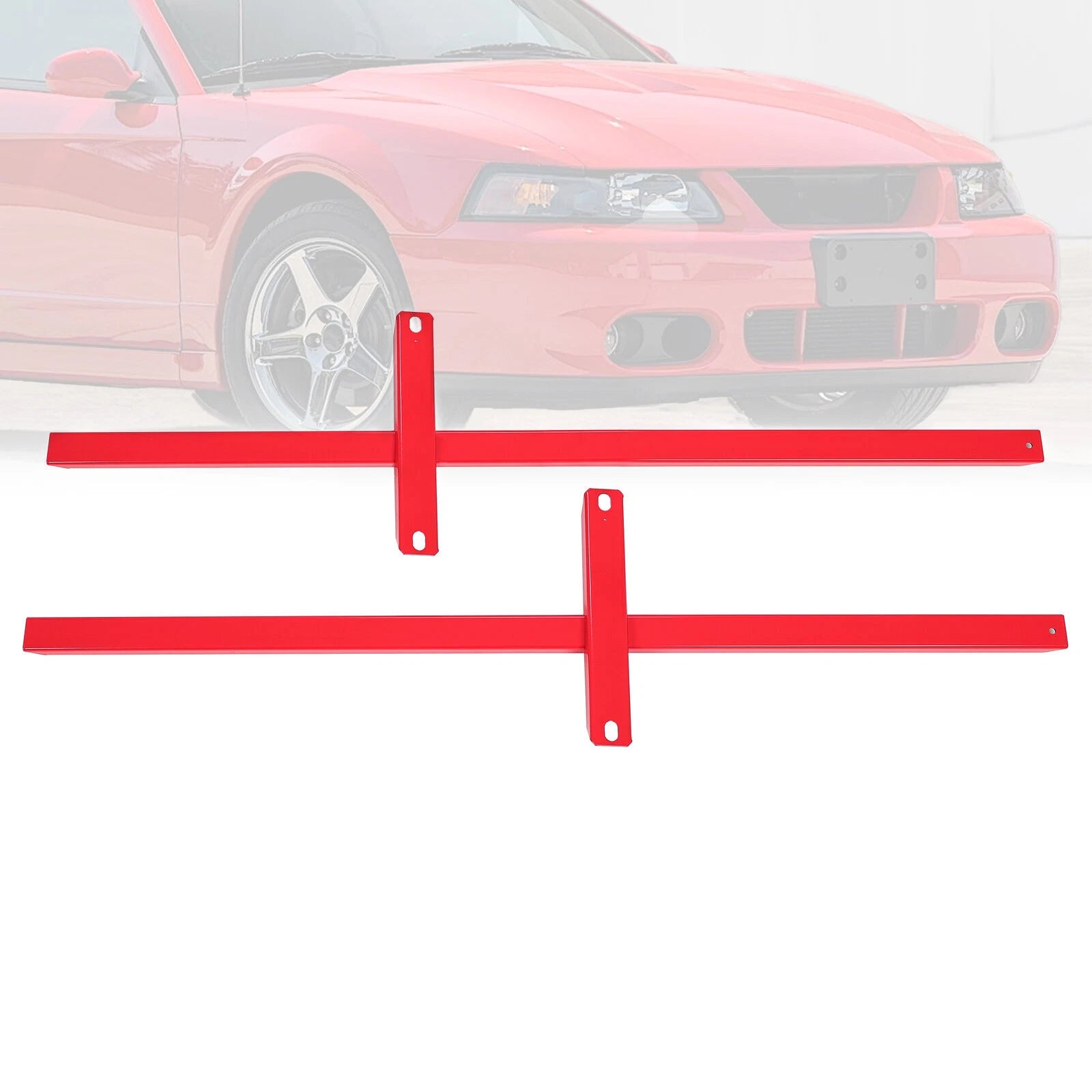 Subframe Connectors for Mustang/Cobra (1979–2004) - Red Powder Coated Steel