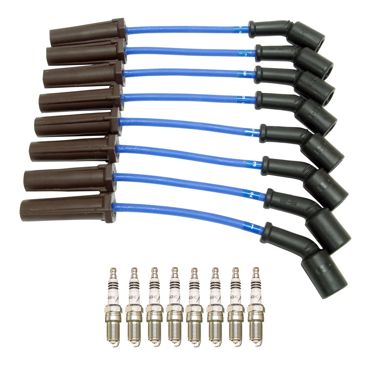 Set of 8 NGK Iridium IX Spark Plugs & Wire Set for Escalade ESV Silverado 1500 (2007–2014)
