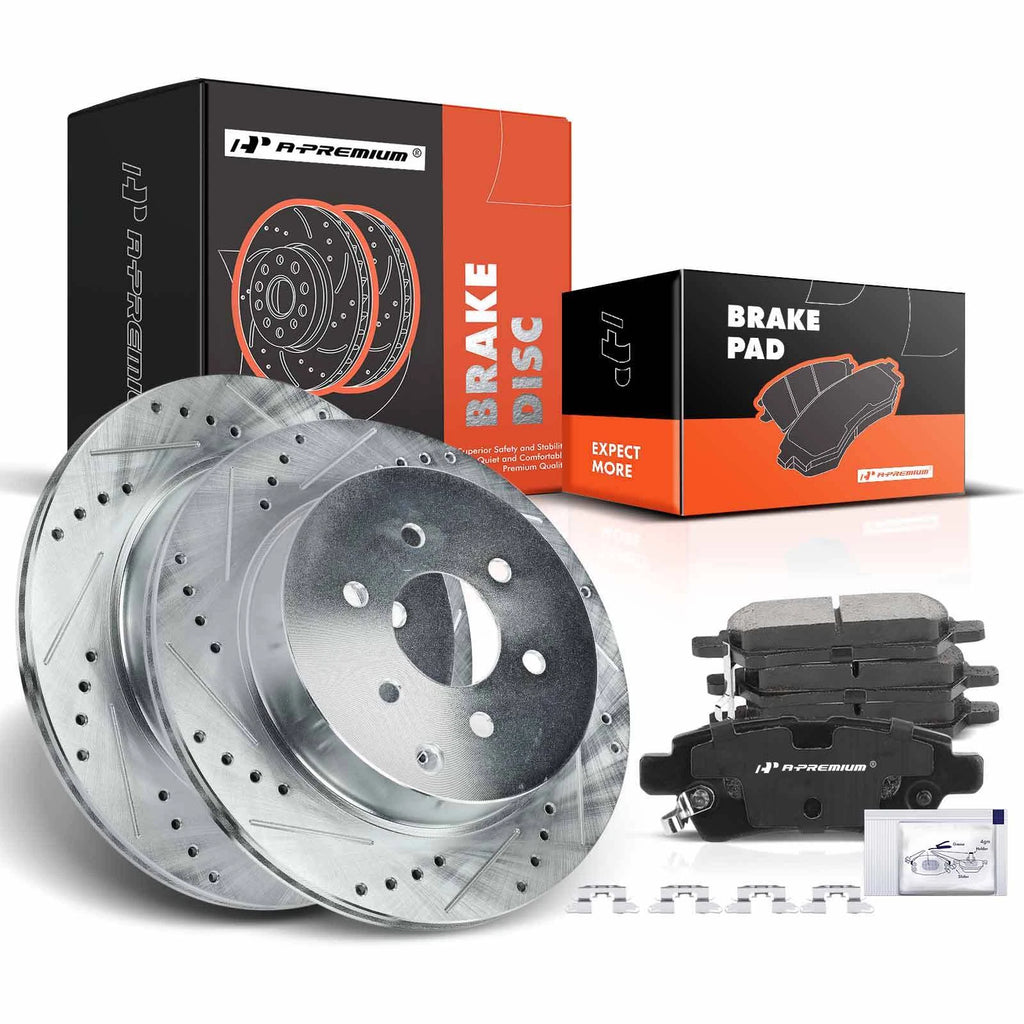 Rear Drilled Brake Rotors & Ceramic Pads for Nissan Pathfinder (2005–2012)