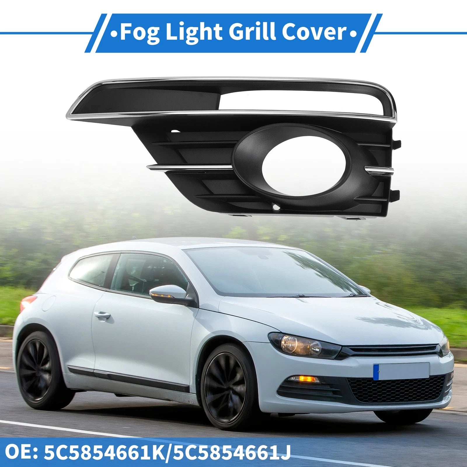 1pc Fog Light Grill for Volkswagen Beetle (2016–2019) No. 5C5854661J