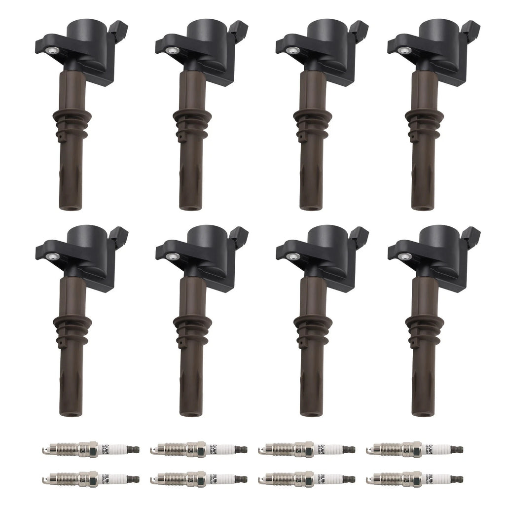 8pcs Ignition Coil & Spark Plug Set for Ford Explorer F-150 Mustang (1997–2021)