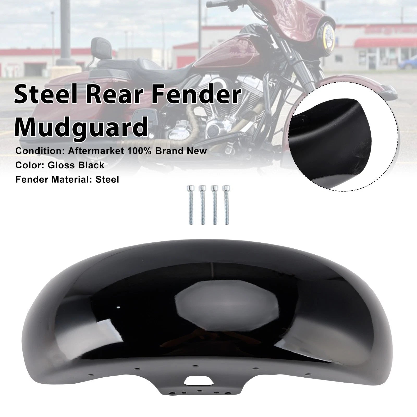 19" Steel Front Fender for Harley Touring Electra Road Street Glide (2014–2023)